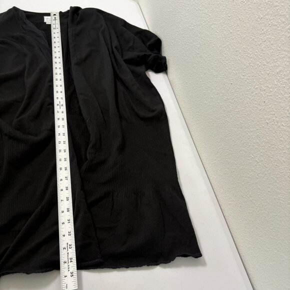 Michelle St John Open Front Cardigan Sweater Knit Size S-XL One Size Black USA - Picture 11 of 11